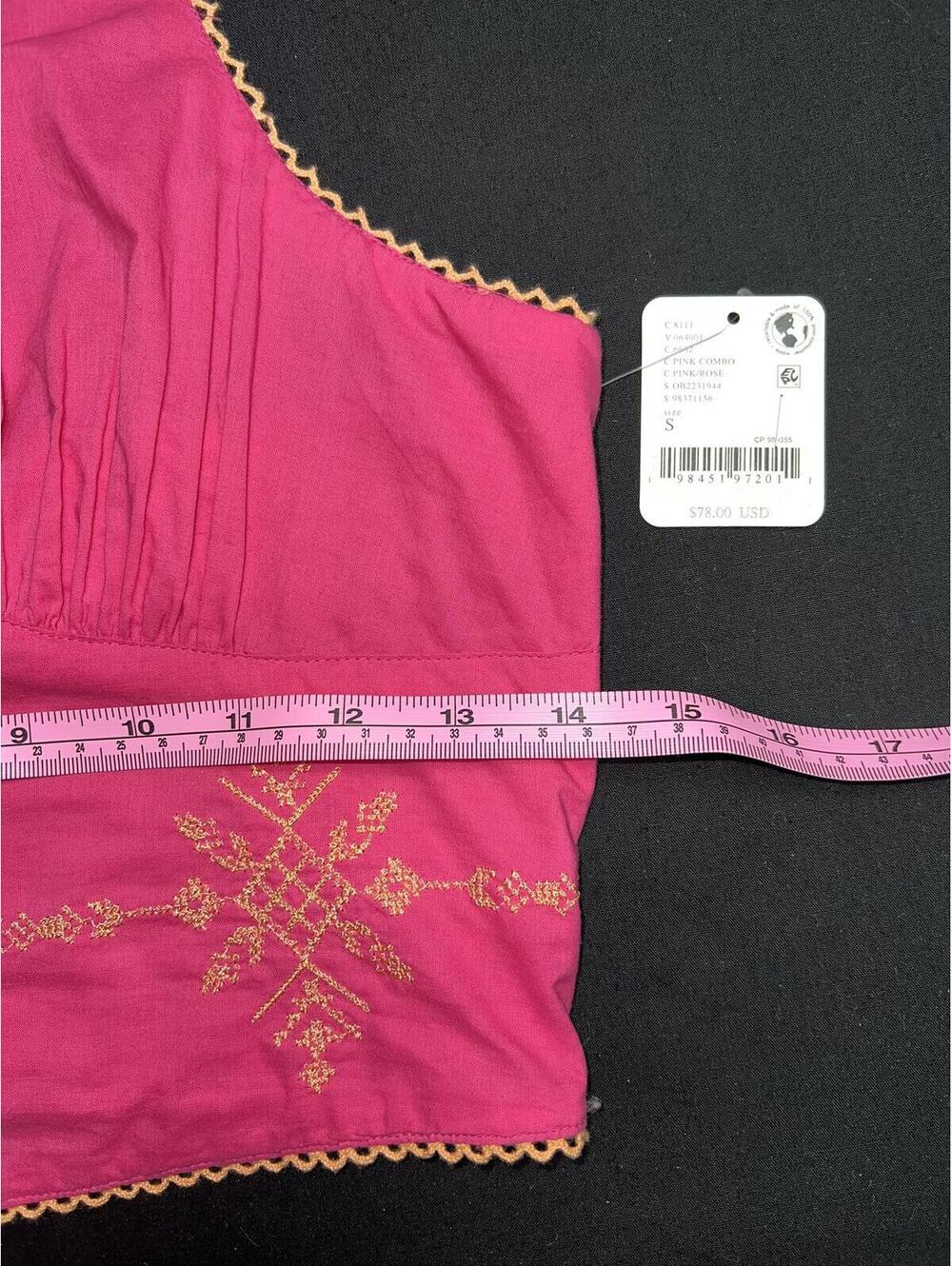 Free People Embroidered pink-Rose top - Picture 7 of 9